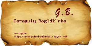 Garaguly Boglárka névjegykártya